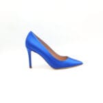 Pantofi dama rips/matase naturala Blu stiletto | Calzaturificio Musella - imagine 2