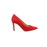 Pantofi dama rips/matase naturala Rosu stiletto | Calzaturificio Musella - imagine 2