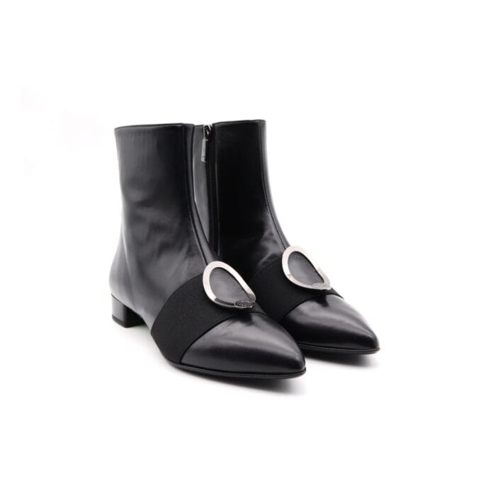 Ghete dama piele naturala Negru office | Calzaturificio Musella - imagine 5