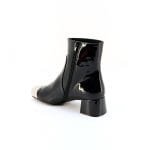 Ghete dama piele naturala lacuita varf rotund cu accesoriu metalic in partea din fata | Tosca Blu - imagine 5