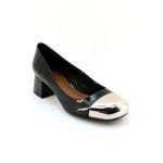 Pantofi dama piele naturala lacuita cu accesoriu metalic in partea din fata | Tosca Blu - imagine 2