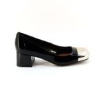 Pantofi dama piele naturala lacuita cu accesoriu metalic in partea din fata | Tosca Blu - imagine 3