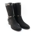 Gheata dama piele antilopa Negru | Marino Fabiani