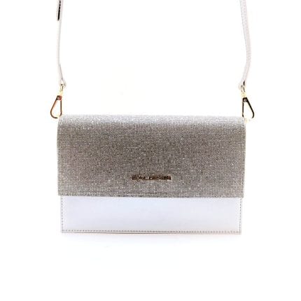 Geanta  dama piele naturala placata cu pietre swarovski Argintiu | Baldinini