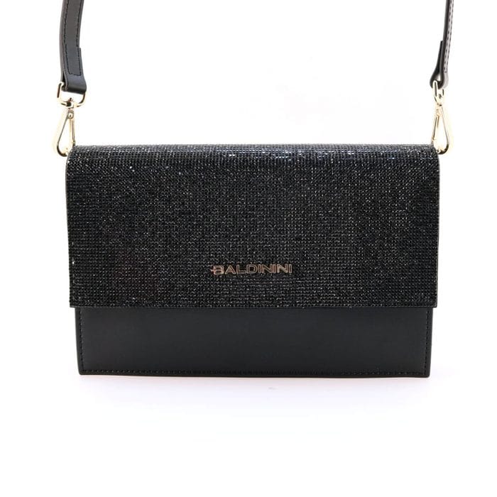 Geanta  dama piele naturala placata cu pietre swarovski Negru | Baldinini - imagine 1