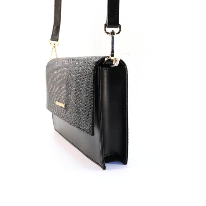 Geanta  dama piele naturala placata cu pietre swarovski Negru | Baldinini - imagine 4