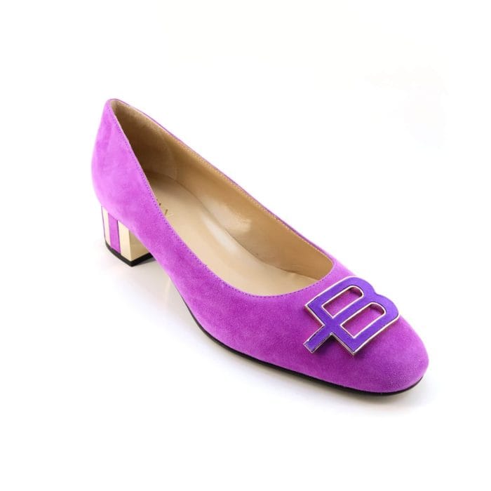 Pantofi dama piele antilopa Fuchsia office |Baldinini - imagine 1
