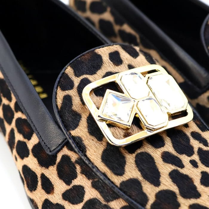 Pantodi dama mocasin piele ponei Leopard | Baldinini - imagine 4