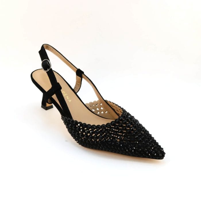Pantofi dama piele antilopa si broderie swarovski | Alma en Pena - imagine 1