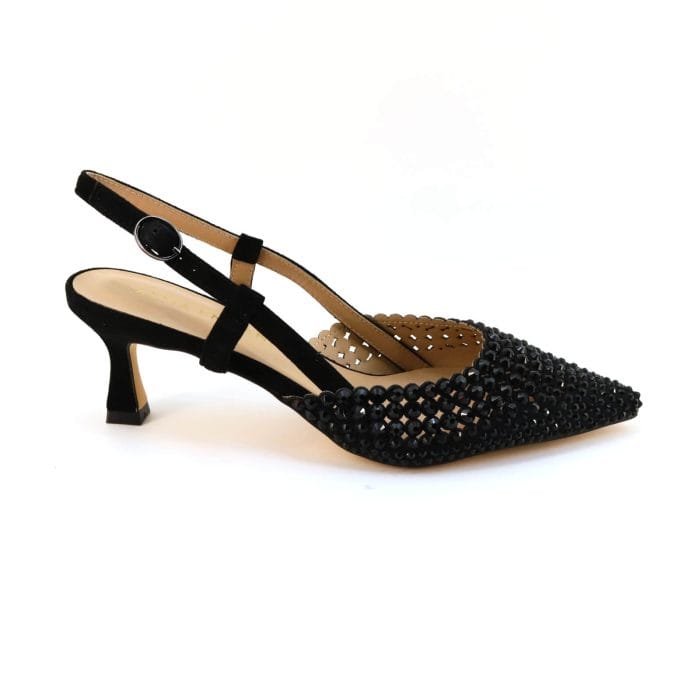 Pantofi dama piele antilopa si broderie swarovski | Alma en Pena - imagine 5