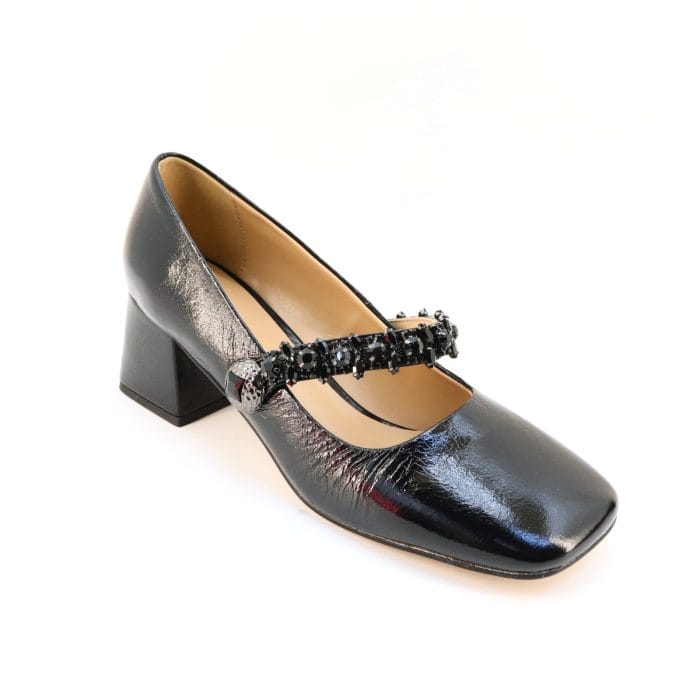 Pantofi dama piele naturala lacuita negru | Alma En Pena - imagine 1
