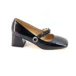Pantofi dama piele naturala lacuita negru | Alma En Pena - imagine 5