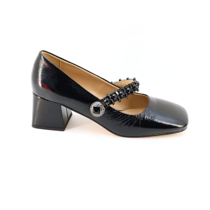 Pantofi dama piele naturala lacuita negru | Alma En Pena - imagine 5