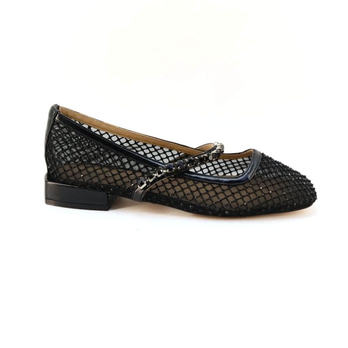 Pantofi dama tesatura elastica cu cristale svaroski negru - Alma En Pena - imagine 2