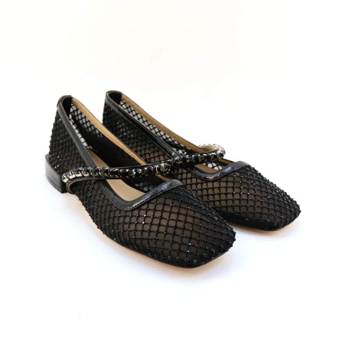 Pantofi dama tesatura elastica cu cristale svaroski negru - Alma En Pena - imagine 3