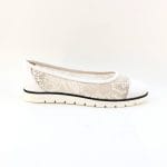 Pantofi dama piele naturala si tesatura alb | Baldinini - imagine 2