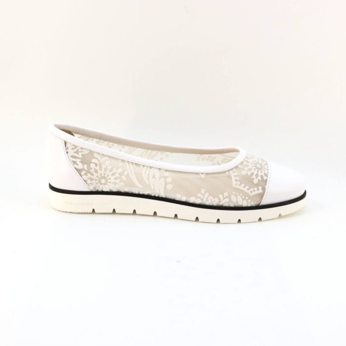 Pantofi dama piele naturala si tesatura alb | Baldinini - imagine 2