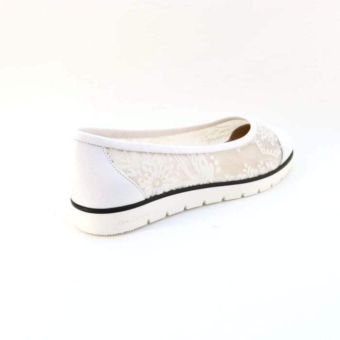 Pantofi dama piele naturala si tesatura alb | Baldinini - imagine 3