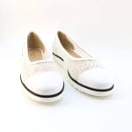 Pantofi dama piele naturala si tesatura alb | Baldinini - imagine 5