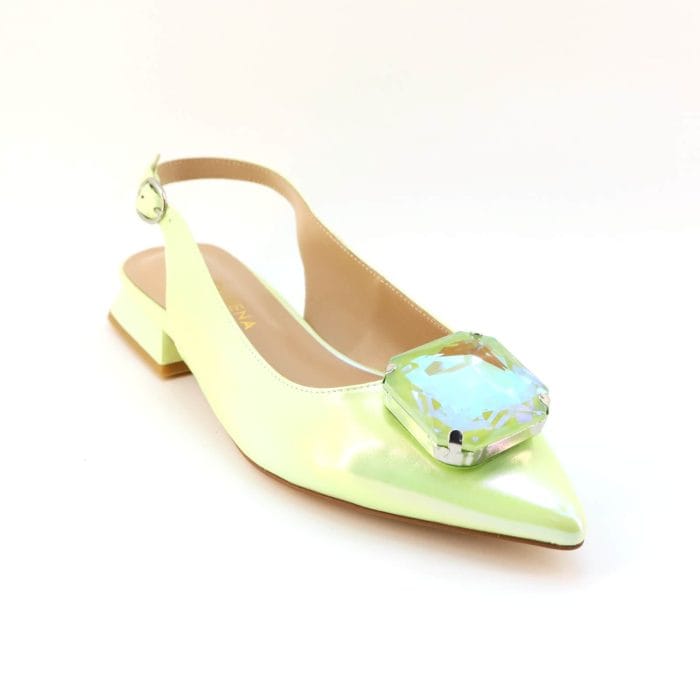 Pantofi dama piele naturala lacuita verde/multicolor | Alma En Pena - imagine 1