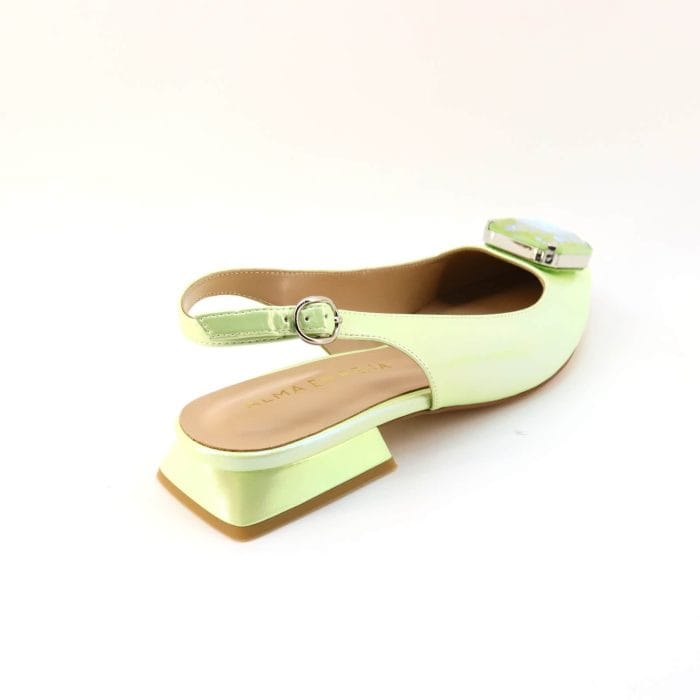 Pantofi dama piele naturala lacuita verde/multicolor | Alma En Pena - imagine 3