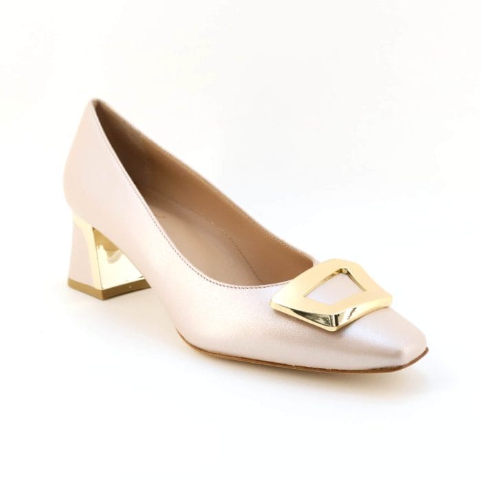 Pantofi dama piele naturala rose sidef | Calzaturificio Musella - imagine 1