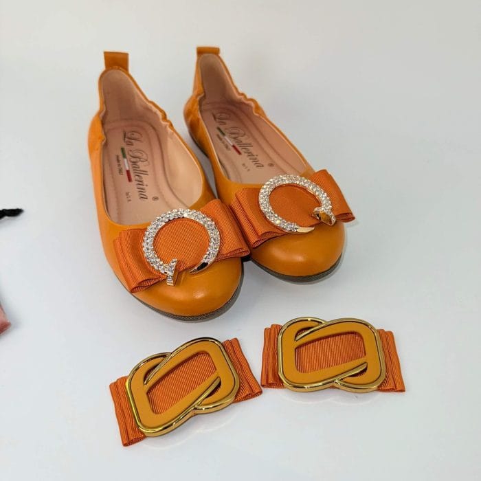 Balerini Dama Piele naturala Portocaliu | La Ballerina - imagine 5