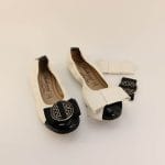 Balerini Dama Piele naturala + Piele lacuita Alb + Negru | La Ballerina - imagine 3