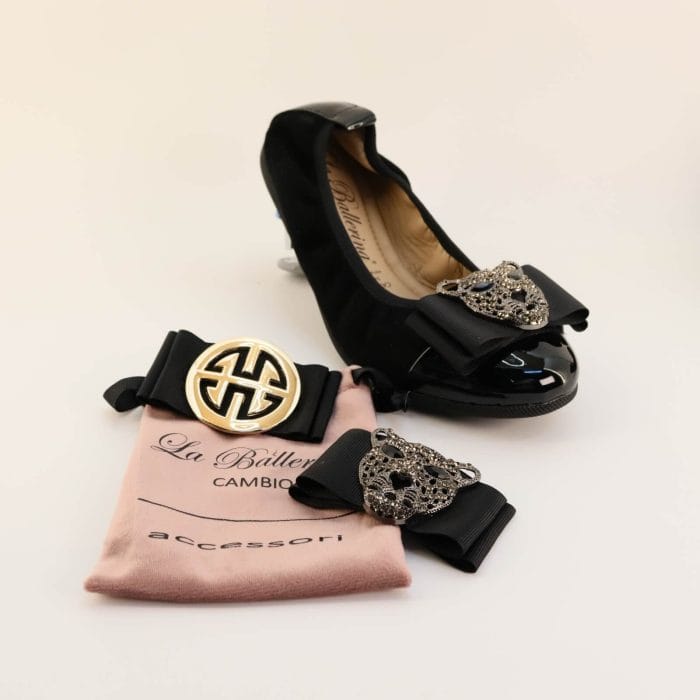 Balerini Dama Piele naturala Antilopa + Piele lacuita Negru | La Ballerina - imagine 2