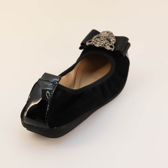 Balerini Dama Piele naturala Antilopa + Piele lacuita Negru | La Ballerina - imagine 3