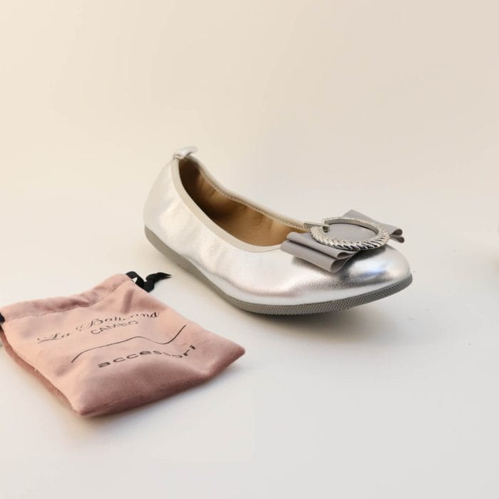 Pantof Balerin Dama Piele naturala Argintiu | La Ballerina - imagine 1